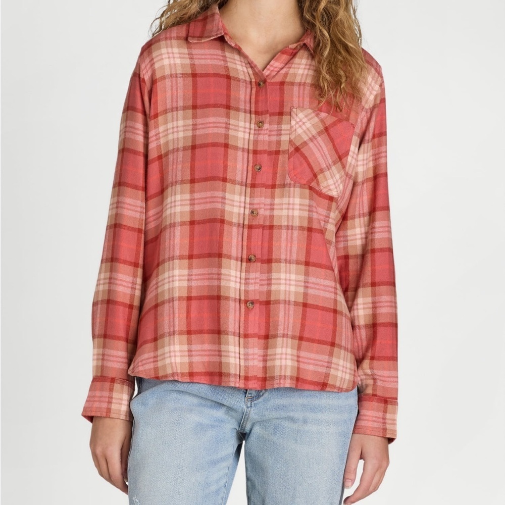 Time and Tru Size Medium Long Sleeve Button Up Classic Flannel